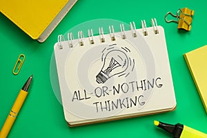 All or nothing thinking is shown using the text