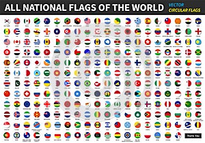 All official national flags of the world . circular design