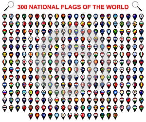 All official national flags of the world . circular design