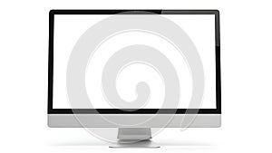 All-in- One Computer with Blank White Screen on White Background desktop all-in-one