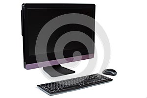 All in one desktop computer isolated on white