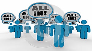 All In People Speech Bubbles Commitment Agreement 3d Illustration photo