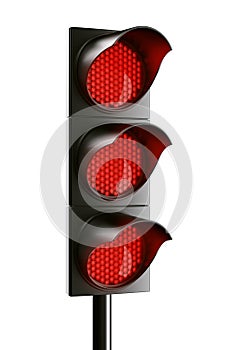 All red traffic light
