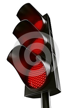 All red traffic light