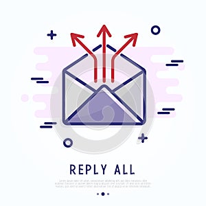 All reply thin line icon