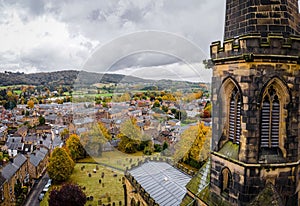 All Saints Church in Bakewell, a small market town and civil parish in the Derbyshire Dales district of Derbyshire,  lying on the