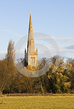 All Saints Church spire on the other side of Great Ouse river