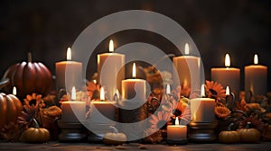 all saints\' day background, sober, candles, soft tones, background for all Saints Day or All Souls\' Day.