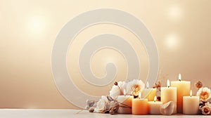 all saints\' day background, sober, candles, soft tones, background for all Saints Day or All Souls\' Day.