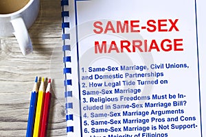 All about same-sex marriage concept