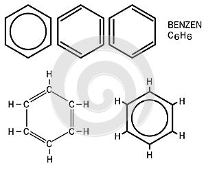 All schemes of benzene, c6h6 photo