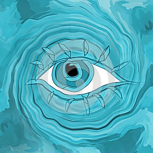 All-seeing eye abstract background