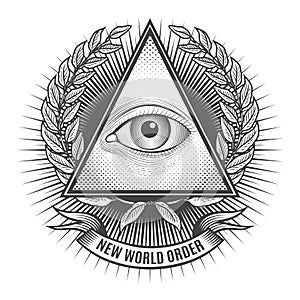 All seeing eye in delta triangle