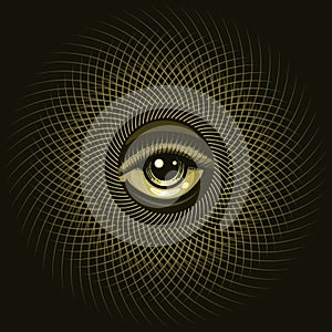 All Seeing Eye Emblem isolated on Black Background
