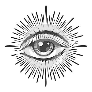 All seeing Eye of Providence Masonic Symbol Illustration photo