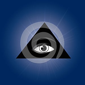 All seeing eye of providence. Masonic symbol