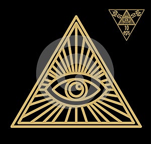 All-seeing eye, or radiant delta - Masonic symbol, symbolizing the Great Architect of the Universe,