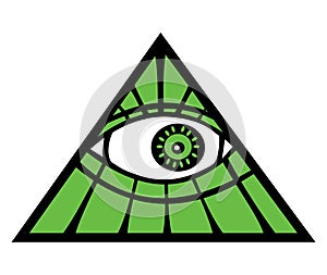 The All Seeing Eye, secret society, illuminati, cabal, conspiracy theory, cults concept photo