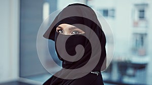 All set for productivity. Cropped portrait of an arabic businesswoman in a burka standing in her office.