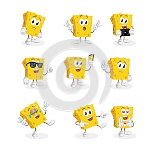 All set Sponge mascot and background