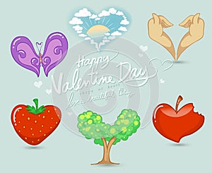 all shape fo heart for Valentine day,vector,multi colour,doodle