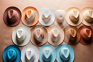 all sorts of hats Natural colorful colors minimalist