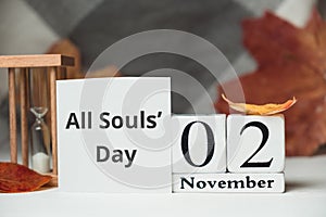 All Souls Day of autumn month calendar November