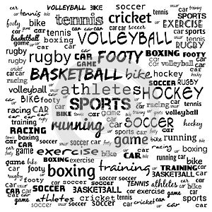 All sports word cloud collage - illustration