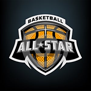 All star basketball, sports logo emblem. photo