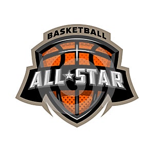 All star basketball, sports logo emblem. photo