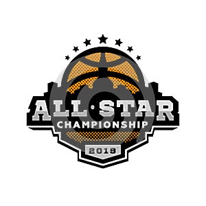 All star basketball, sports logo, emblem. Vector illustration. photo