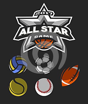 All star game logo, emblem.