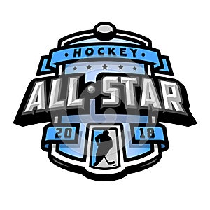 All stars of hockey, logo, emblem.