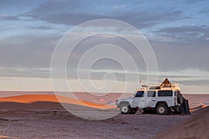 All-terrain car in a desert