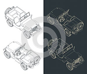 All terrain vehicle isometric blueprints