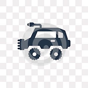 All terrain vehicle vector icon isolated on transparent background, All terrain vehicle transparency concept can be used web and