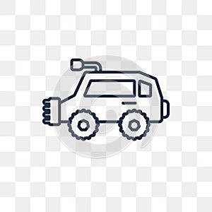 All terrain vehicle vector icon isolated on transparent background, linear All terrain vehicle transparency concept can be used w