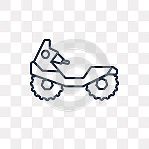 All terrain vehicle vector icon isolated on transparent background, linear All terrain vehicle transparency concept can be used w