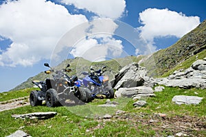 All terrain vehicles offroad on mountain