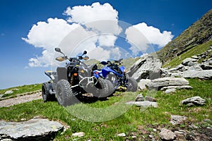 All terrain vehicles offroad on mountain