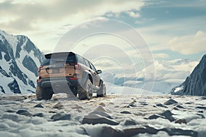 All-terrain winter tires on an SUV for confident navigation on snowy terrain