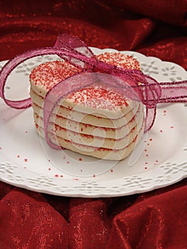 All tied up heart sugar cookies