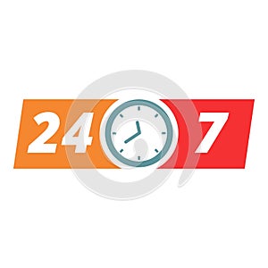 All time open icon cartoon vector. Day hour clock