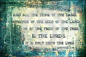 All the Tithe is the Lords