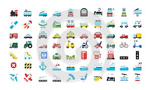All Transport Emoticons Collection. Transport Emoji Set