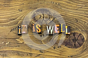 All is well happy good positive attitude complete typography print