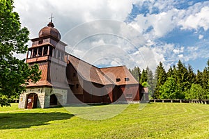 All wooden church Svaty Kriz in Slovakia