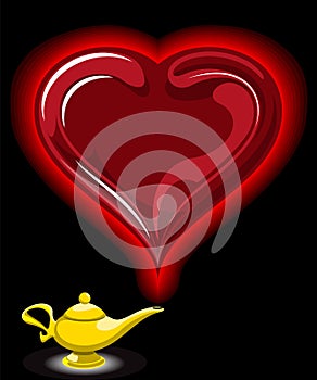 Alladin lamp with hearts