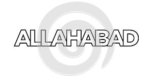 Allahabad in the India emblem. The design features a geometric style, vector illustration with bold typography in a modern font. photo