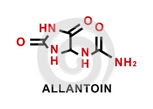 Allantoin chemical formula. Allantoin chemical molecular structure. Vector illustration